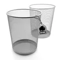 2x Papierkorb Büro Mülleimer Büro silber 20L Metall Trash Can Büro Mülleimer