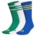 adidas Unisex 3STRIPES CUSHIONED SPORTSWEAR CREW SOCKS 3 PAIR PACK, bold green/bold blue/bright yellow, 37-40