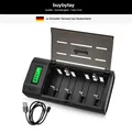 Akku Ladegerät LCD Universal für AA/AAA/C/D/9V NI-MH Batterien