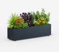 Herstera Garden Pflanzkübel Cube anthrazit 100x25x25 cm aus Stahl wetterfest