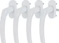 4 x Alu Fenstergriff in Weiß RAL 9016 - Stiftlänge 45mm