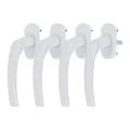 4 x Alu Fenstergriff in Weiß RAL 9016 - Stiftlänge 45mm