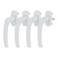 4 x Alu Fenstergriff in Weiß RAL 9016 - Stiftlänge 45mm