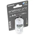Panasonic eneloop Mono 5000mAh bestehend aus 1x AccuCell Adapter D und 2x eneloo