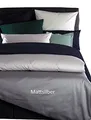 Curt Bauer Mako Satin Bettwäsche Uni Größe 155x220+80x80 cm Farbe 3616 Mattsilber