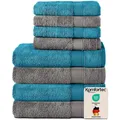 8er Handtücher Set, 4 Badetücher 70x140 cm & 4 Handtücher 50x100 cm, 100% Bau...