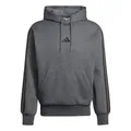 adidas Herren Essential Three Stripes Fleece Hoodie Sweatshirt, Dark Grey Heather/Black, XXL