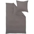 Curt Bauer Uni Mako-Satin Bettwäsche 140x200 cm + 70x90 cm | stein - grau