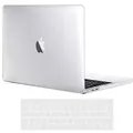TECOOL Hülle Kompatibel mit MacBook Pro 15 Zoll 2019 2018 2017 2016 mit Touch Bar (A1990 A1707), Ultradünne Schutzhülle Hartschale Transparent Case mit Tastaturschutz (EU Layout), Kristallklar