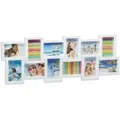 Relaxdays Bilderrahmen, Weiß, Kunststoff, Wellpappe, 81x30x2 cm, Bilder und Zubehör, Bilderrahmen, Bilderrahmen-Collagen