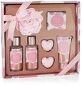 BRUBAKER Cosmetics Dusch- und Badeset Beauty Sleep - Rosen Duft - 7-teiliges Frauen Geschenkset - Geschenk für die Freundin oder Mama - Rosa Roségold