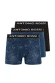 ANTONIO ROSSI Herren (3er-pack) Boxershorts Boxers, Schwarz//Blau/Blauer Druck, XXL EU