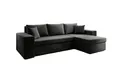 Luxusbetten24 Schlafsofa Designer Sofa Denver, mit Stauraum und Schlaffunktion, Schwarz