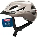 ABUS Stadthelm Urban-I 4.0 ACE - Fahrradhelm mit aufladbarem Rücklicht, 4 Leuchtmodi, Schirm, Zopf-Öffnung und magnetischem Verschluss - für Jug...