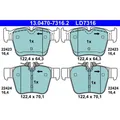1x ORIGINAL® Ate 13.0470-7316.2 Bremsbelagsatz, Scheibenbremse Hinten, exkl.