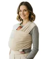 manduca Sling – elastisches Babytragetuch für Neugeborene ab 3,5 kg und Babys bis 15 kg – stabiles Tragetuch aus weichem Jersey-Strickstoff aus 100% Baumwolle (Bio) – Einheitsgröße, Farbe: powder