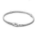 PANDORA Moments Nietenarmband mit Nietenverschluss aus Sterling-Silber, Kompatibel Moments Anhängern, Größe: 18 cm, 593680C01-18
