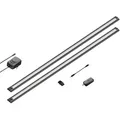 ledscom.de 2er Set LED Unterbau-Leuchte SIRIS schwarz matt, mit Touch-Dimmer, flach, je 90cm, je 963lm, warmweiß