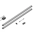 ledscom.de 2er Set LED Unterbau-Leuchte SIRIS schwarz matt, mit Touch-Dimmer, flach, je 90cm, je 963lm, warmweiß