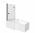 HOME DELUXE Badewanne ELARA, 170 x 85 x 53 Badewanne mit Dusche, inkl. Duschabtrennung & Zubehör