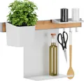 Tesa Küchen-Organizer Kombi-Set S - Küchenleiste mit Kräutertopf, Hänge-Regal
