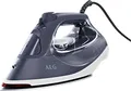 AEG Dampfbügeleisen, 2400 Watt, 160g Dampfstoß, 0-40g Dampf/Min., Restwärmeanzeige, Sicherheitsabschaltung, Selbstreinigungsfunktion, 1,95 m Kabel, Anti-Kalk System, Blauweiß, SI6-1-2MN