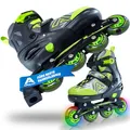 Apollo Champion, größenverstellbare Inliner für Jungs und Mädchen ab Größe 31, für Damen und Herren bis Größe 42, hochwertige Inline Skates für Kinder und Erwachsene mit LED Rollen
