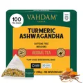 , Kurkuma Ashwagandha Kräutertee Beutel 100 Teebeutel Koffeinfrei | Kurkuma &...