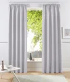 Otto Home Vorhang "Raja, Gardinen mit Kräuselband, Vorhänge Wohnzimmer" Gr. 3, grau (silbergrau), 225cm, Kräuselband, 140cm