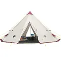 Skandika Zelt Tipi Kota 550 Protect| Campingzelt für bis zu 12 Personen, wasserdicht, Moskitonetz, 3 m Stehhöhe, 5,5 m Durchmesser, Stahl-Gestänge | Indianerzelt, Partyzelt, Festivalzelt, Glamping