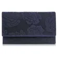 Damen Leder Brieftasche groß in Rosen navy blau Paolo Peruzzi T-107-HDB - Marine