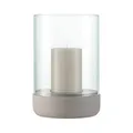 blomus Windlicht -Calma- | Kerzenhalter aus Beton & Glas | Farbe Fungi | Größe L | 15L x 15B x 22,5H cm | Indoor Windlicht |