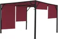 HW Pergola Baia 6cm-Stahl-Gestell + Schiebedach bordeaux-ro Pavillon Überdachung