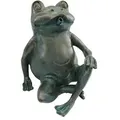 Ubbink Polystone-Wasserspeier Frosch, ca. B20/H23/T15 cm, Kupfer, Grau, Blau