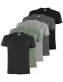 ALPIDEX Herren T-Shirts 5er Set Rundhals 100% Baumwolle Einfarbig Shirts Basic Shirt Kurzarm S M L XL XXL 3XL 4XL 5XL, Größe:XXXL, Farbe:Storm