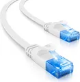deleyCON 7,5m CAT6 Flaches Netzwerkkabel 1,5mm Flachbandkabel U-UTP RJ45 - UUTP Patchkabel für DSL LAN Switch Router Modem Repeater Patchpanel
