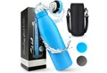 Vezato Isolierflasche Trinkflasche Edelstahl - BPA-freie Thermo Trinkflasche 500-1000ml, mit Tragegurt - auslaufsichere Thermosflasche spülmaschinenfest