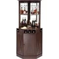 VEVOR Industrieller Eck-Barschrank, Weintisch für Spirituosen und Gläser, Sideboard-Buffetschrank mit Glashalter, Freistehender Kaffee-Barschrank... - Braun