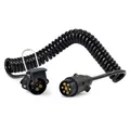 Wiltec 7-poliges Spiralkabel 3m Anhängerkabel PVC Verlängerungskabel Stecker Buc