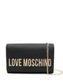 Love Moschino Tasche PU GRS schwarz + HAMMERED LOGO, Schwarz, Einheitsgröße
