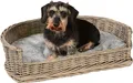 UNUS Hundebett Hundekorb Haustierkorb mit grauem Kissen in M