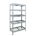 Outdoor-Weitspannregal 4 Gitterböden | 300 kg Boden Tragkraft | TÜV geprüft | HxBxT 1800 x 1200 x 450 mm | Lagerregal | Schwerlastregal | Metallregal