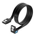 Simpletek SATA Kabel Schwarz 45CM 90° Eck 1 Seite & Gerade SSD HDD DVD CD