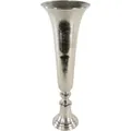 Deko Vase Trichtervase Blumenvase Brush silber poliertes Aluminium 55cm