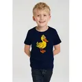 LOGOSHIRT T-Shirt Die Sendung mit der Maus - Ente mit coolem Print blau 140/152