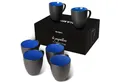 MiaMio Tasse MIAMIO - 6 x 350 ml Kaffeetassen Set Außen Schwarz Innen Farbig