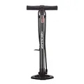 Dunlop Fahrradpumpe mit Doppelventil - Luftpumpe Fahrrad mit 2 Adaptern - für Alle Ventile - Dunlop, Presta und Schrader Ventil - Pumpe 12 Bar/180PSI - Kunststoff - Schwarz