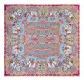 ROECKL Elephant Parade Silk 140x140 Tuch Multi Ciel hellblau pink Neu