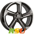 DBV Torino III anthrazit glänzend poliert 8x18" ET48 LK5 112 ML 70.1 Alufelg...