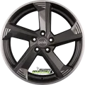 4x DBV Torino III anthrazit glänzend poliert 8x18 ET48 - LK5/112 ML70.1 Felge